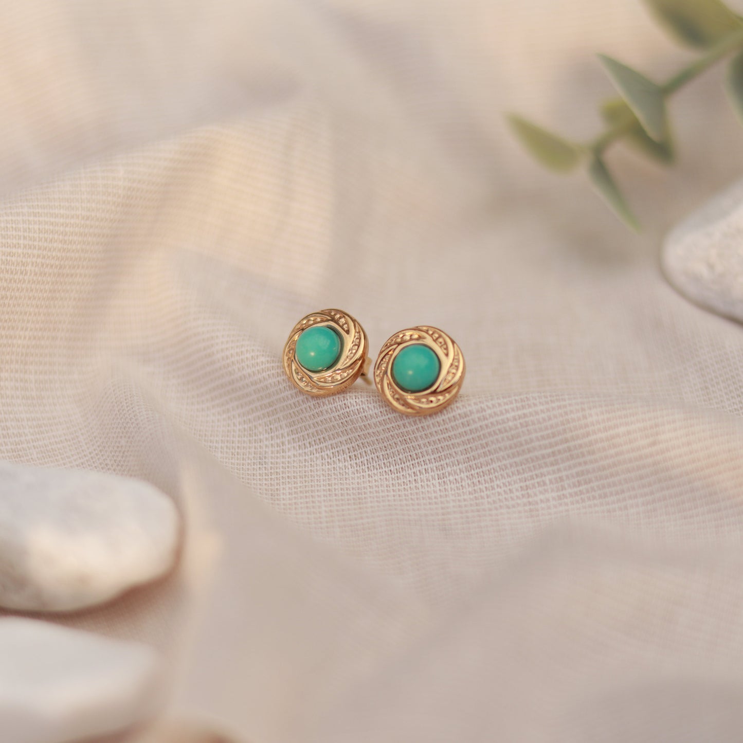 Aqua Lux | Ohrstecker | gold | türkis