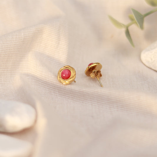 Aurora Sunset | Ohrstecker | Spinell | gold | korallenrot