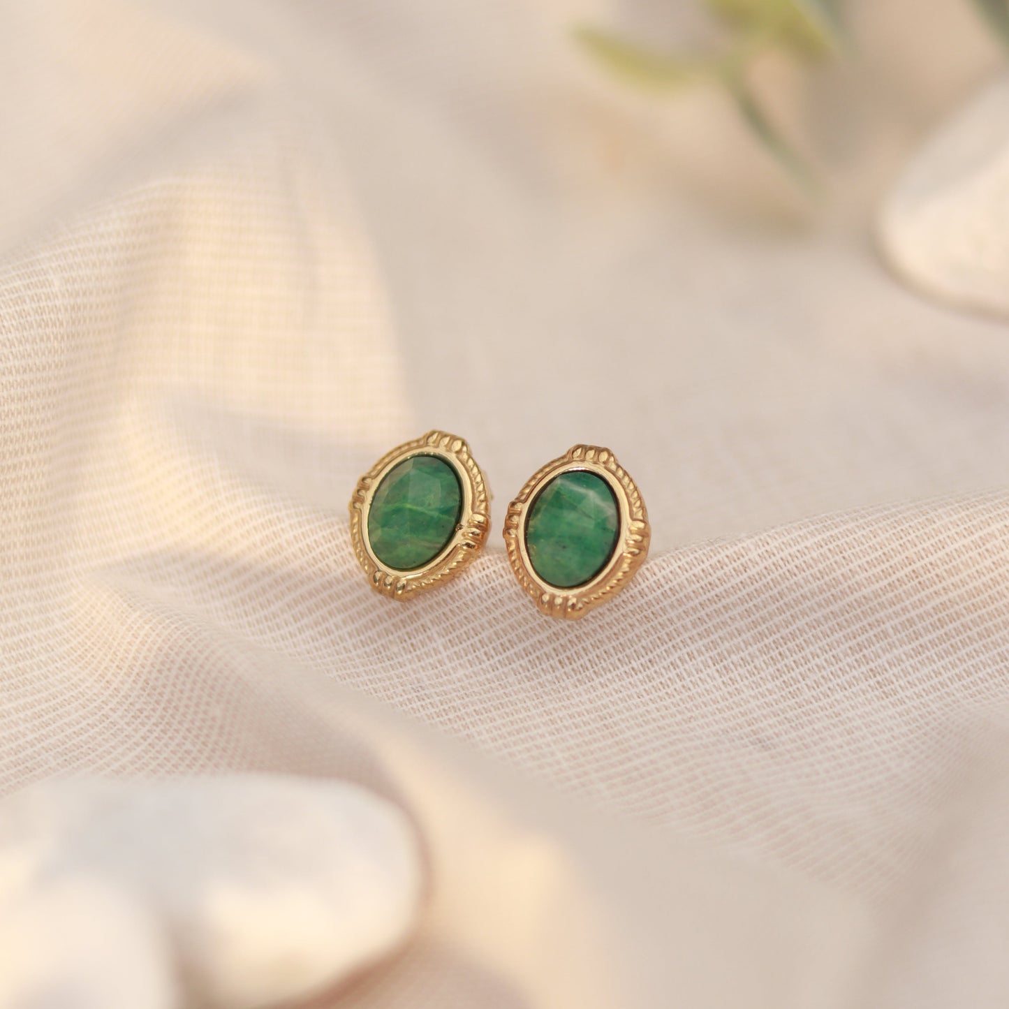 Aurora Verde | Ohrstecker | Aventurin | gold | grün