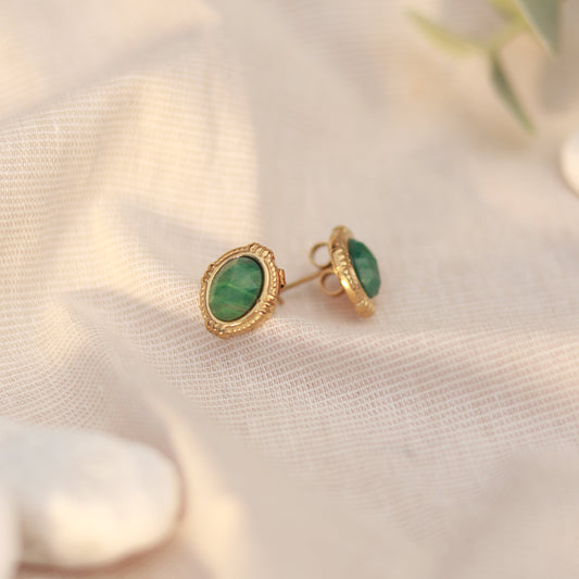 Aurora Verde | Ohrstecker | Aventurin | gold | grün