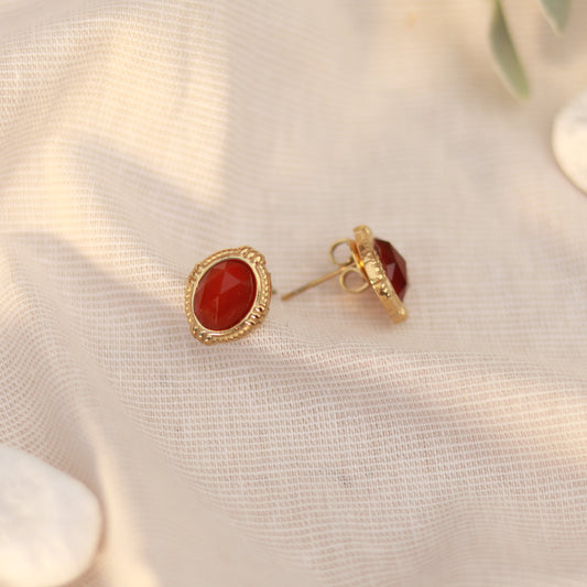 Aurora Flame | Ohrstecker | Jaspis | gold | rot