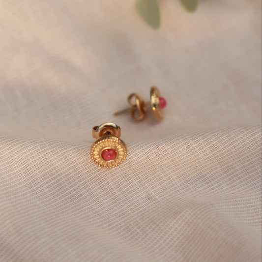 Golden Reef | Ohrstecker | Spinell | gold | korallenrot