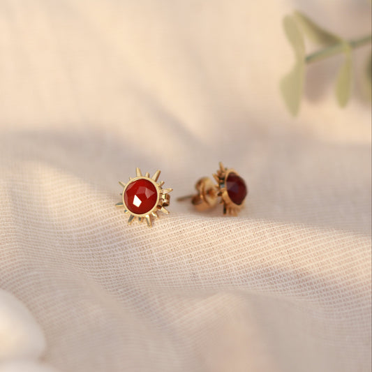 Sunlit Red | Ohrstecker | Jaspis | gold | rot