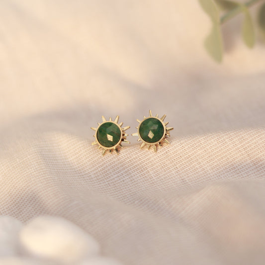 Sunlit Green | Ohrstecker | Aventurin | gold | grün