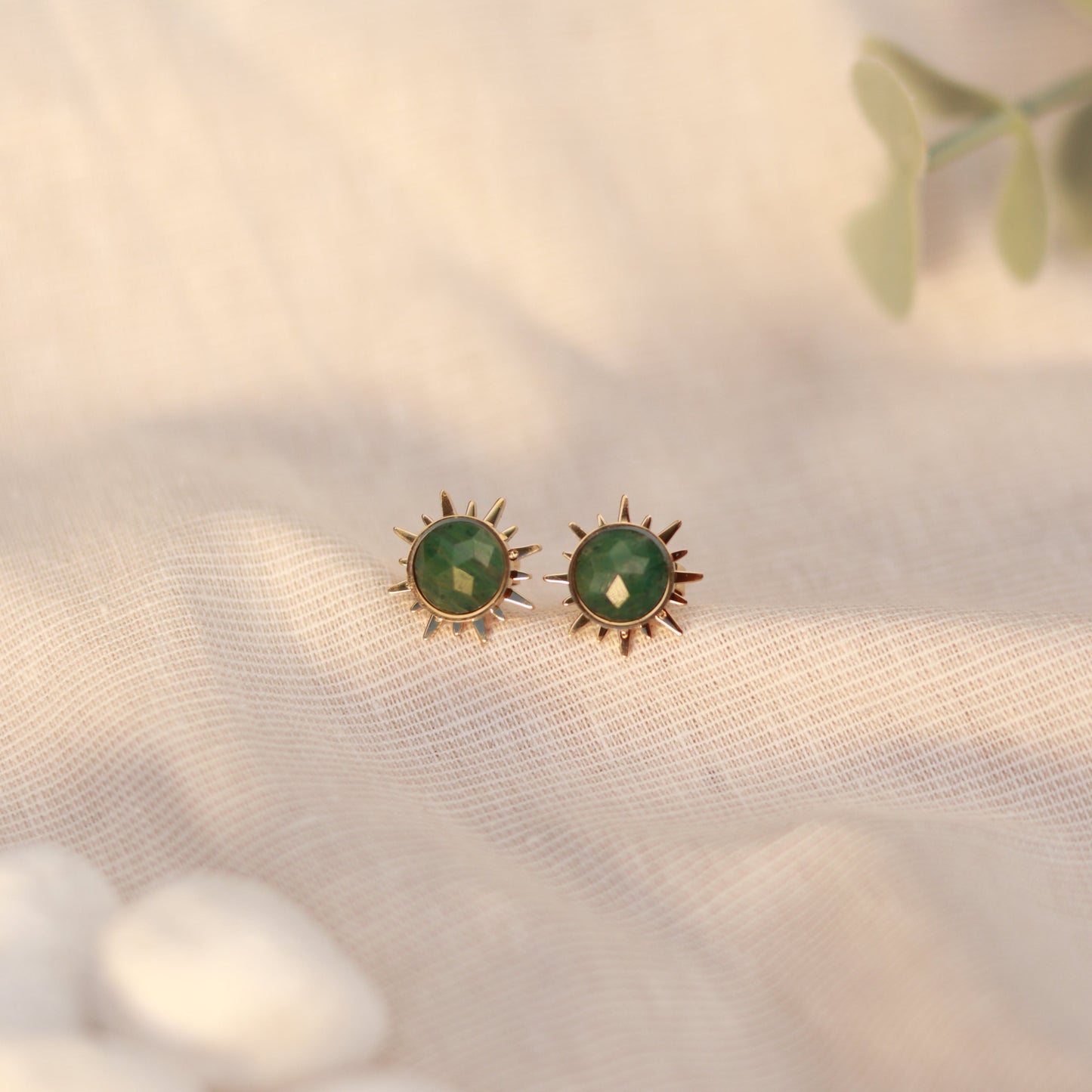 Sunlit Green | Ohrstecker | Aventurin | gold | grün