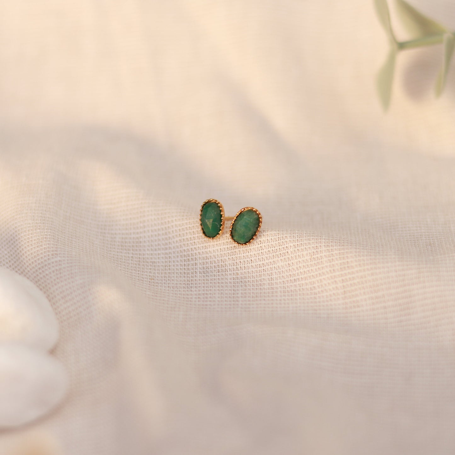 Green Essence | Mini Ohrstecker | Aventurin | gold | grün