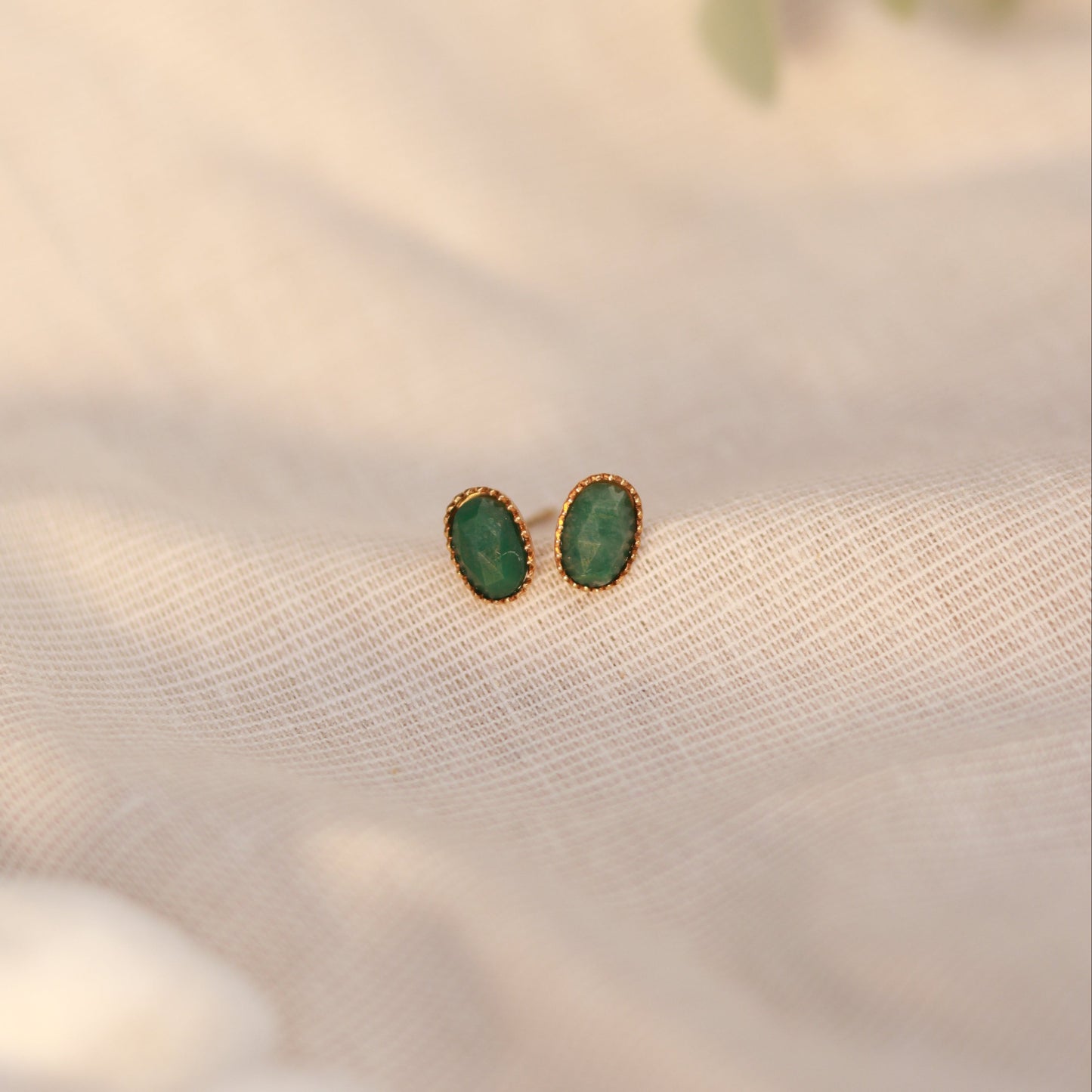 Green Essence | Mini Ohrstecker | Aventurin | gold | grün