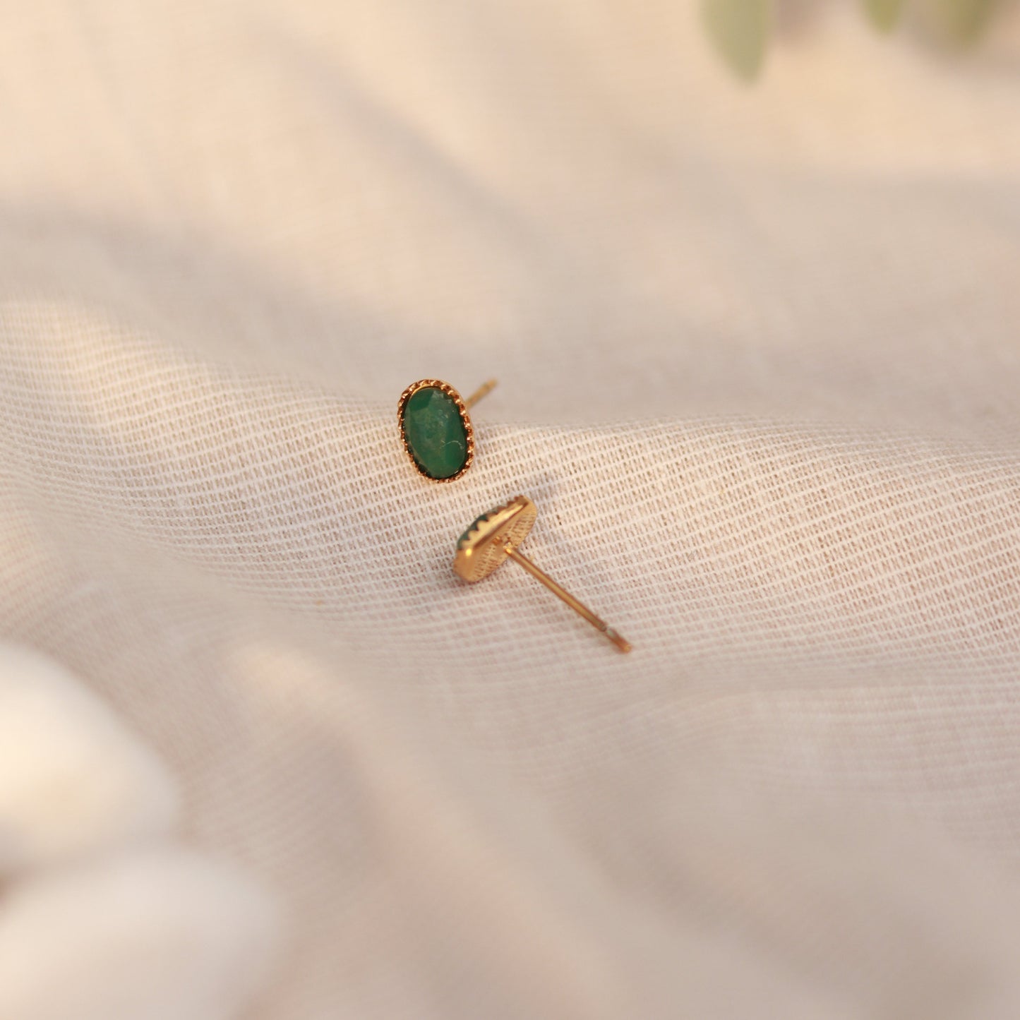 Green Essence | Mini Ohrstecker | Aventurin | gold | grün