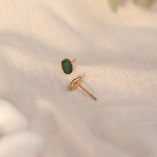 Green Essence | Mini Ohrstecker | Aventurin | gold | grün