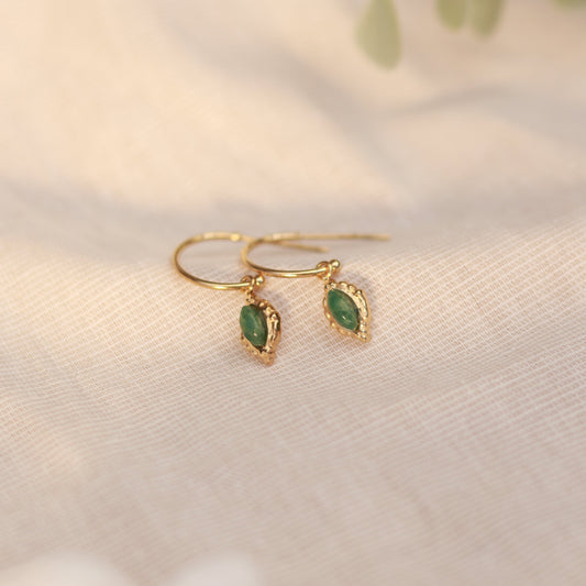 Green Serenity | Creolen | Aventurin Anhänger | gold | grün