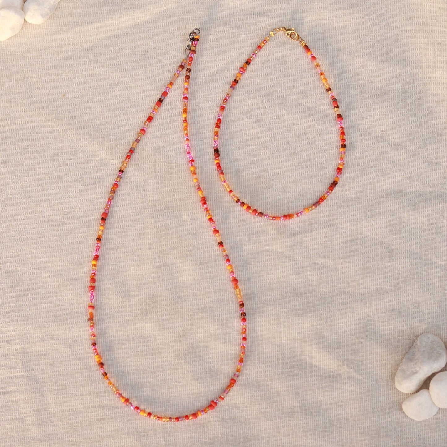 Corallia | Perlenkette | Sommerkette | Fußkettchen | Armband | individuell