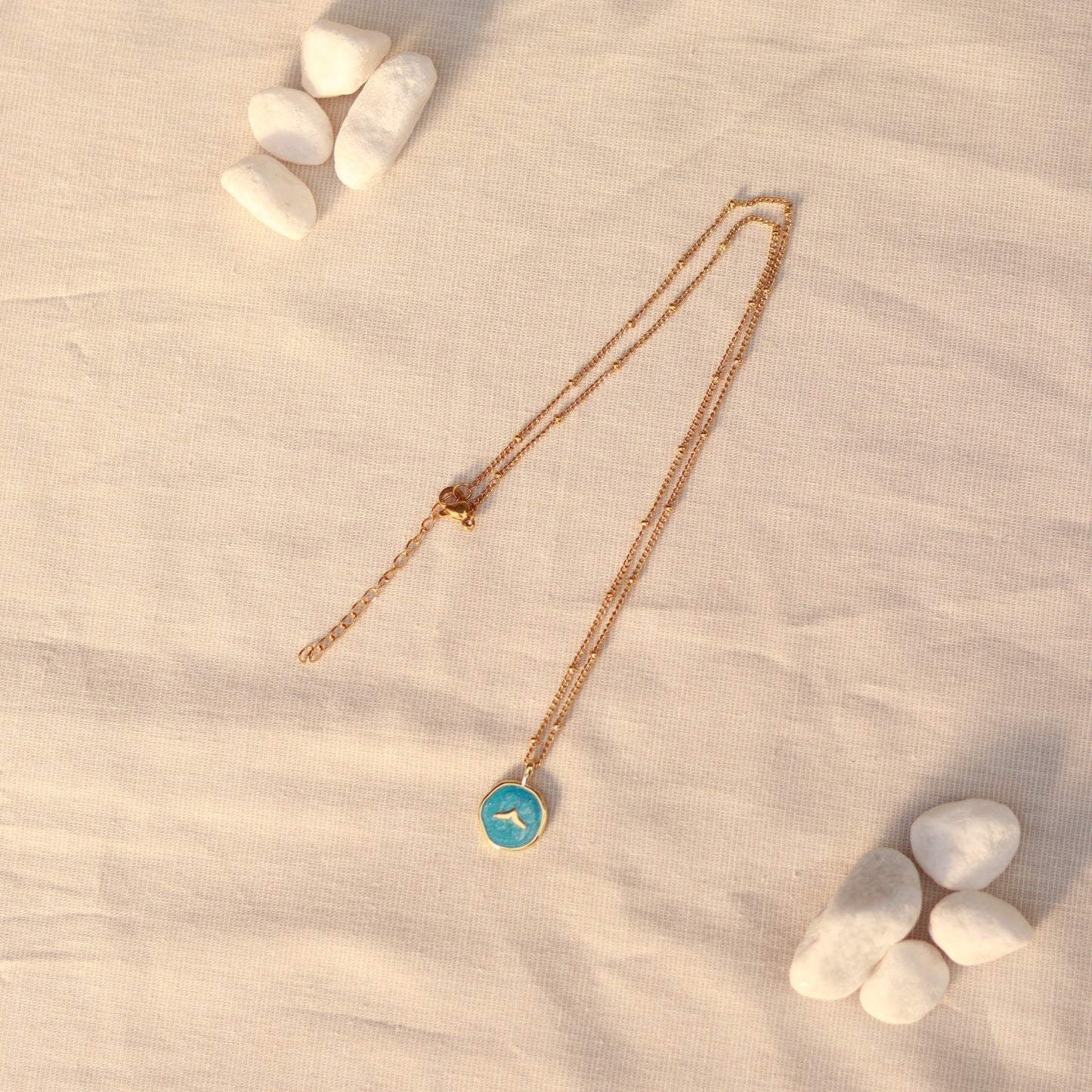 Ocean Dream | Halskette mit Emaille Anhänger | gold