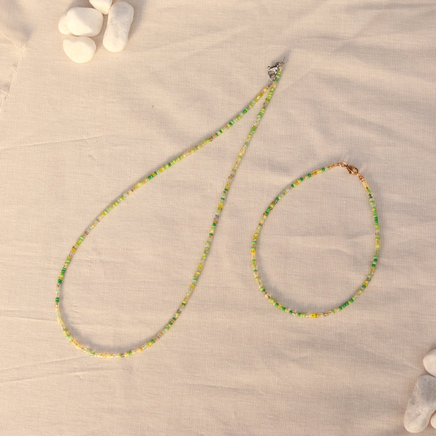 Limonella | Perlenkette | Sommerkette | Fußkettchen | Armband | individuell
