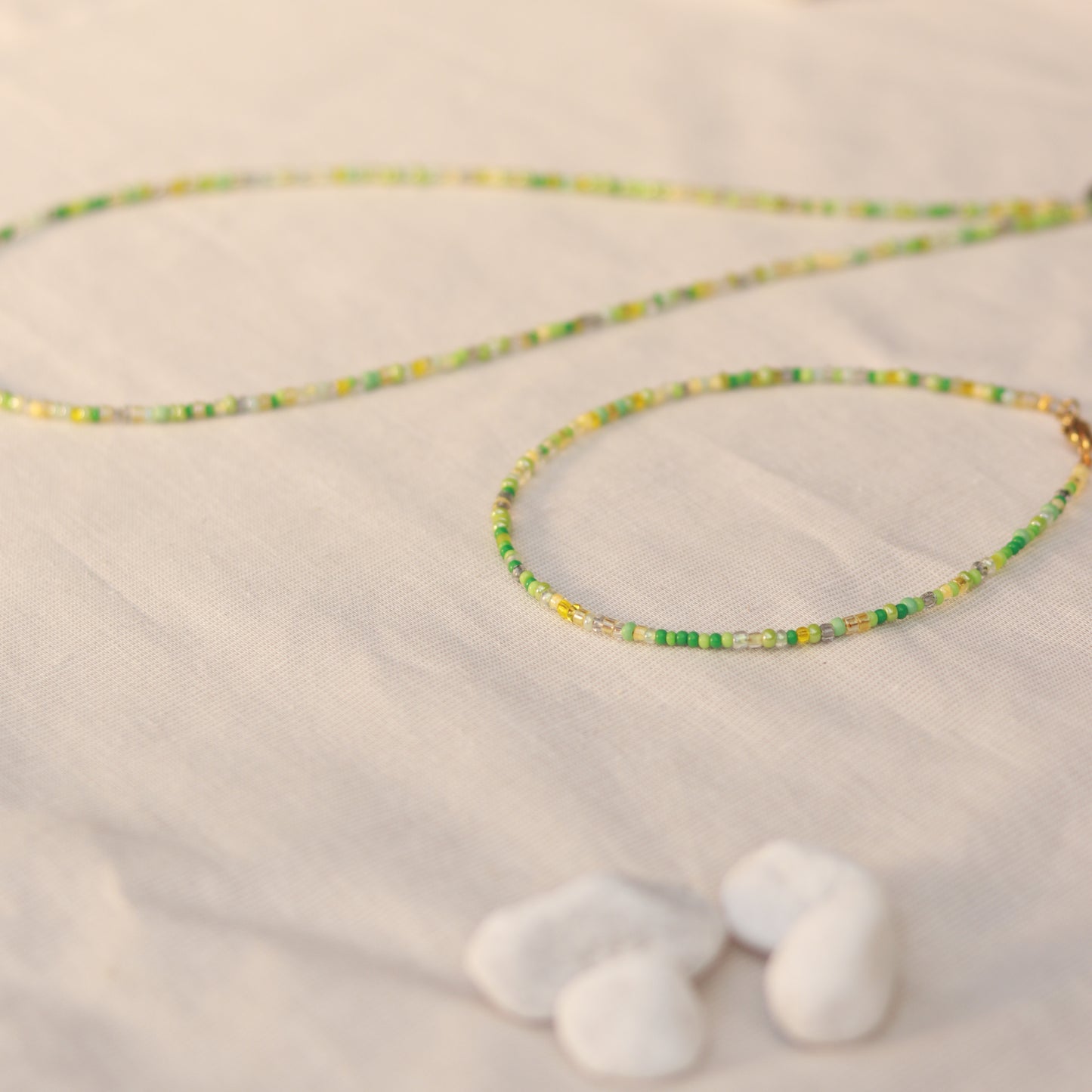 Limonella | Perlenkette | Sommerkette | Fußkettchen | Armband | individuell