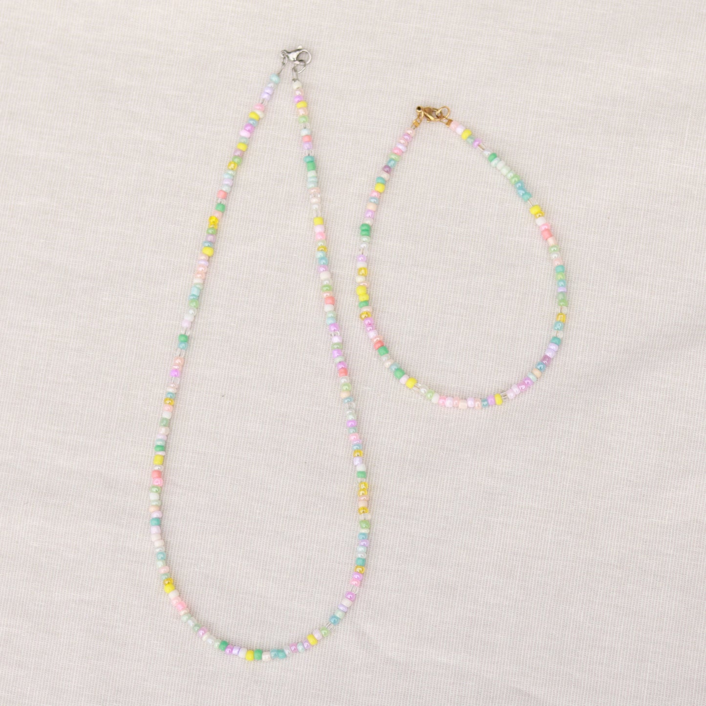 Cotton Candy | Perlenkette | Fußkette | Armband | individuell