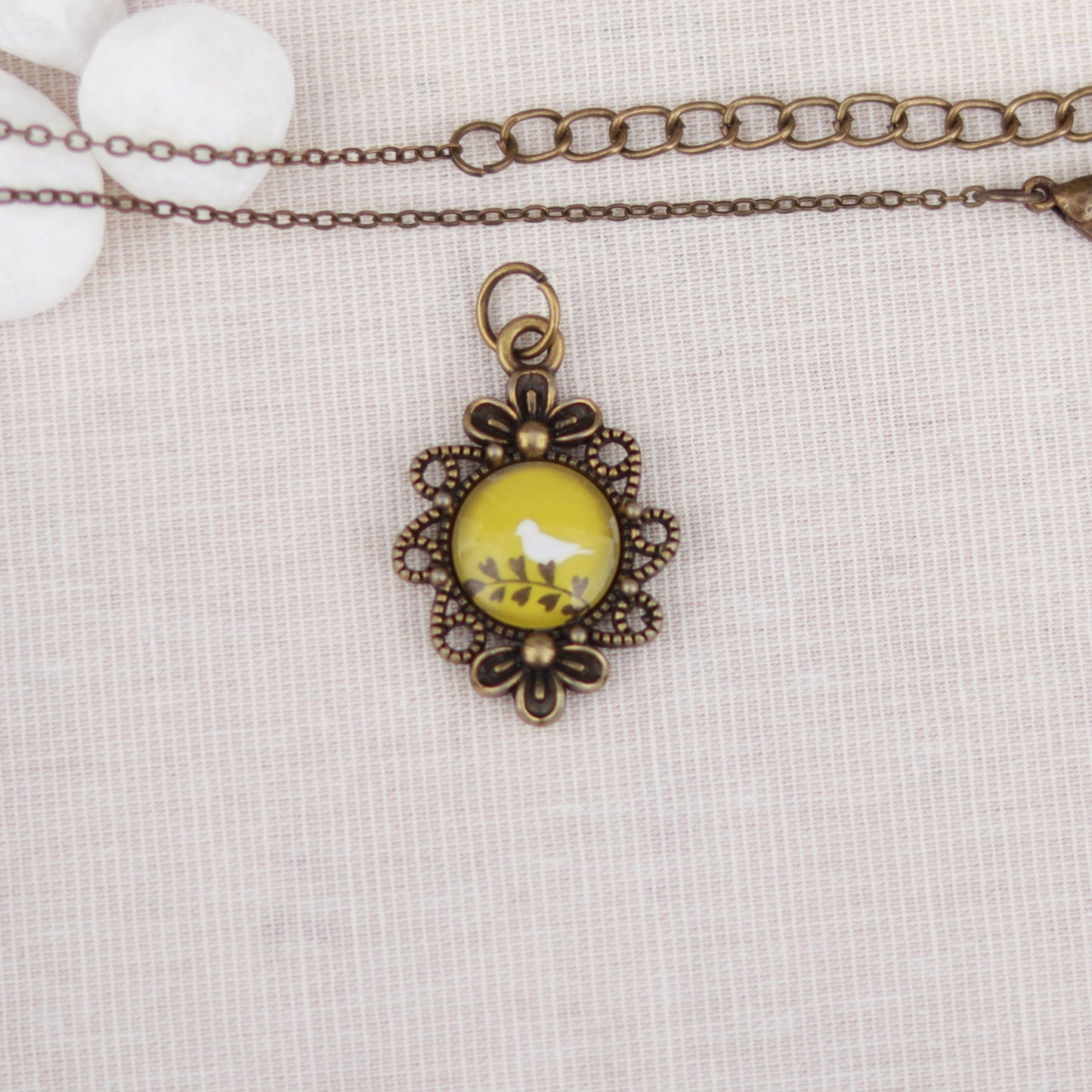 Cabochon Charm | Halskette | bronzefarben