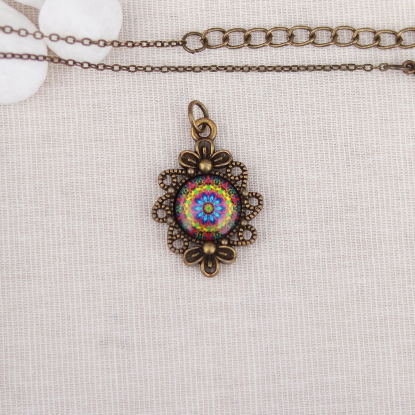 Cabochon Charm | Halskette | bronzefarben