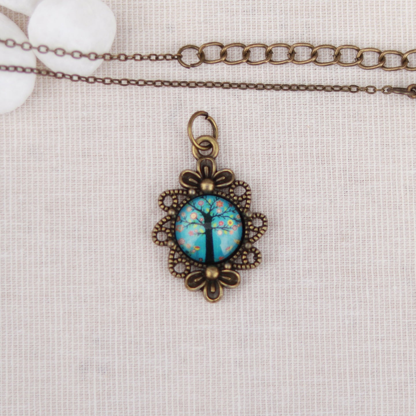 Cabochon Charm | Halskette | bronzefarben