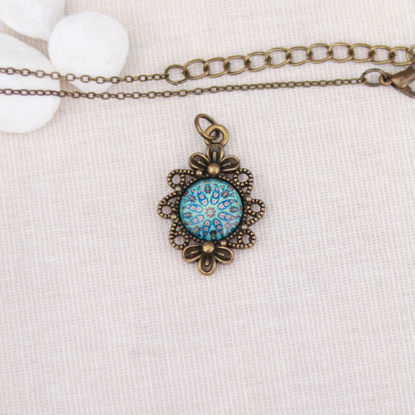 Cabochon Charm | Halskette | bronzefarben
