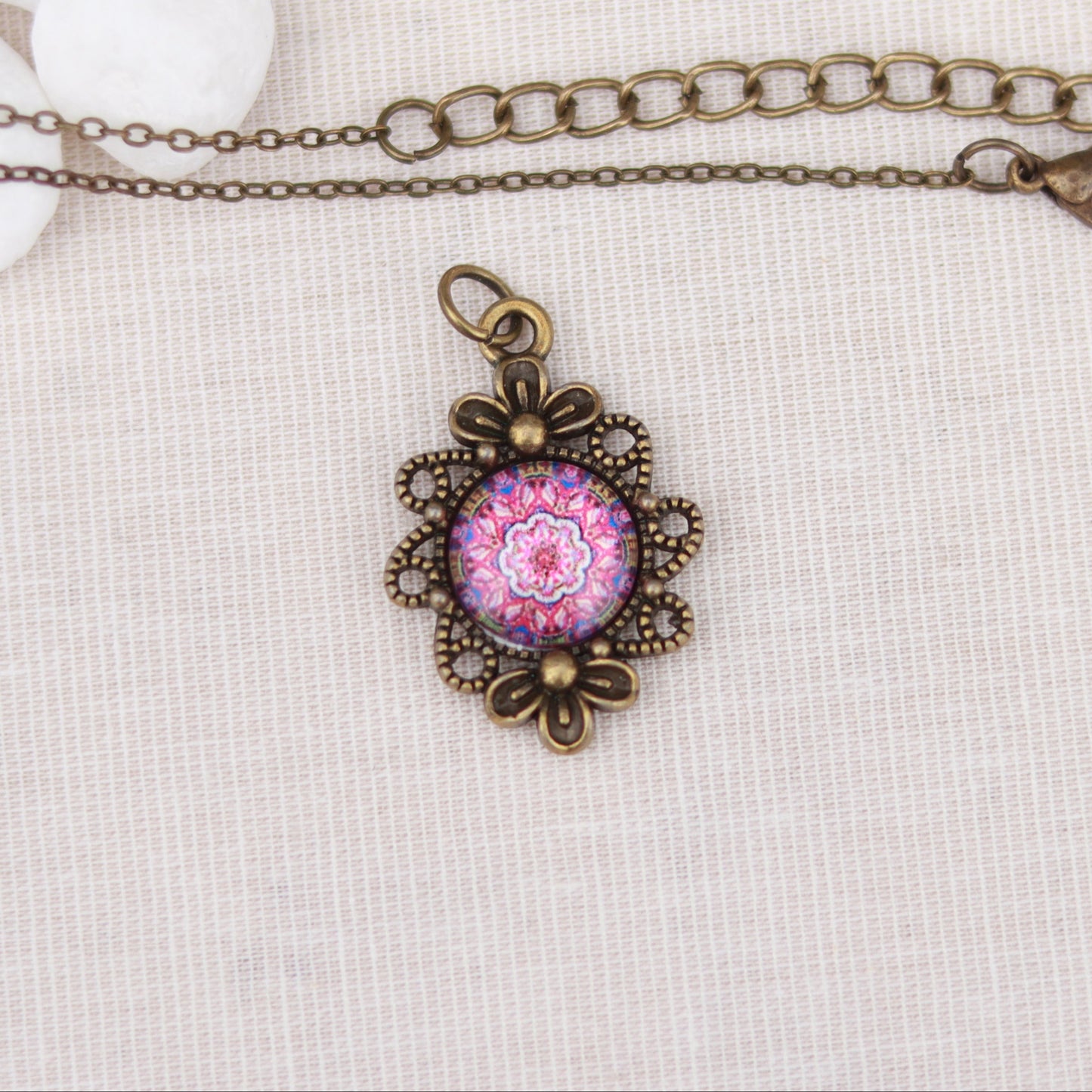 Cabochon Charm | Halskette | bronzefarben
