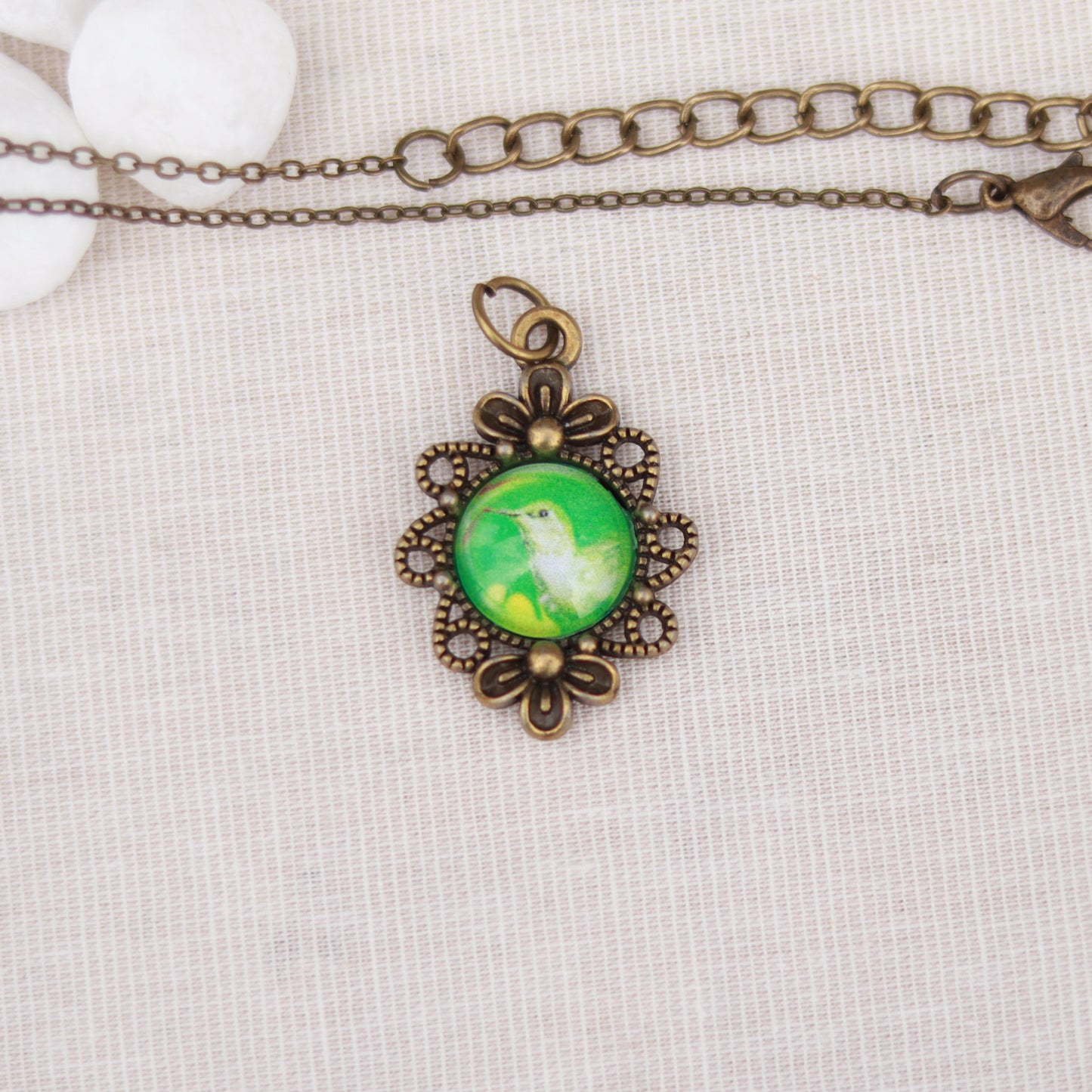 Cabochon Charm | Halskette | bronzefarben