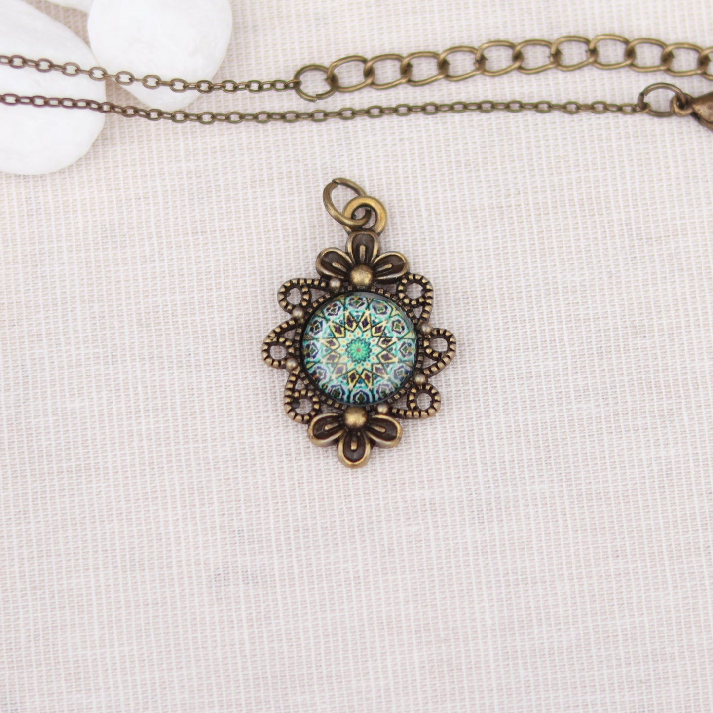 Cabochon Charm | Halskette | bronzefarben