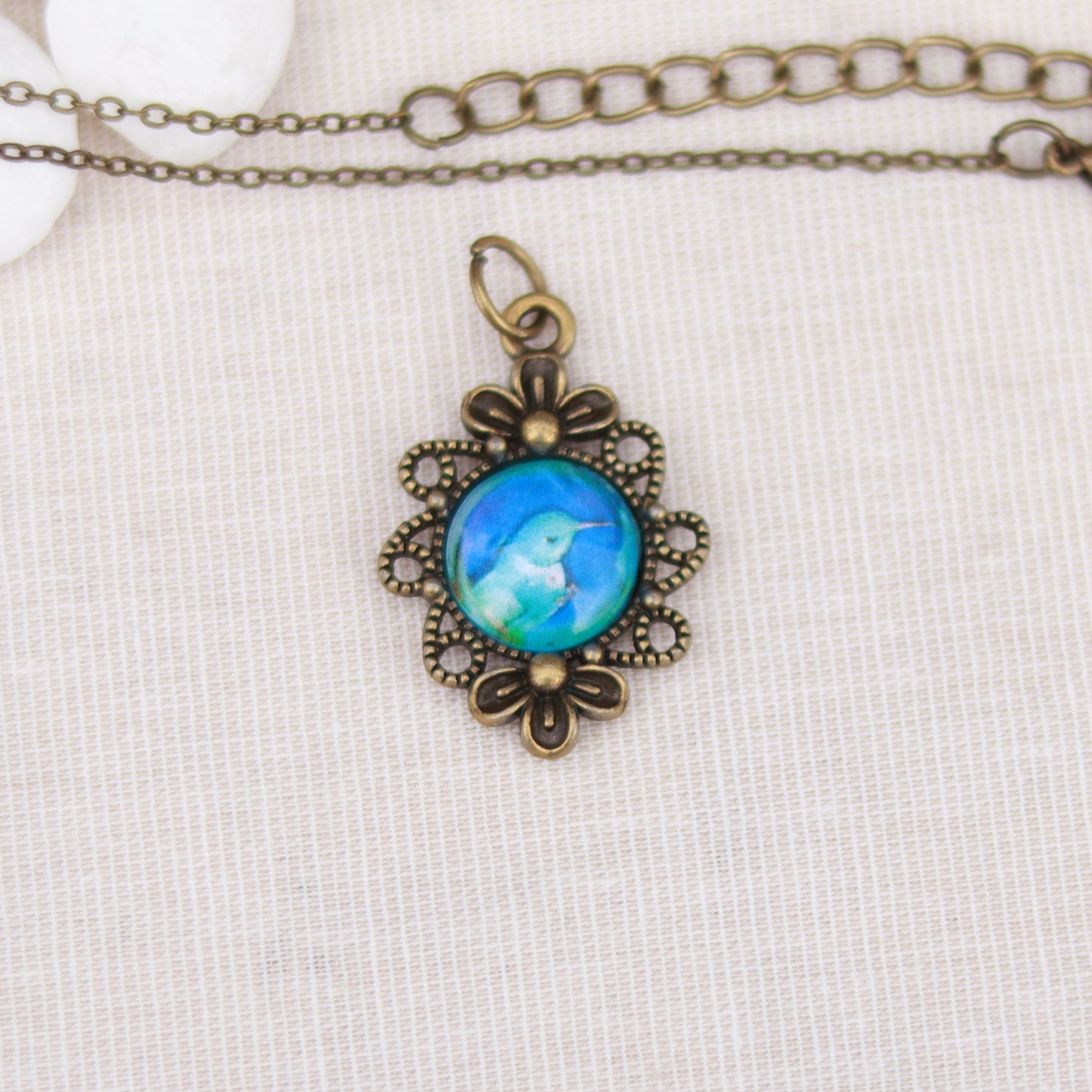 Cabochon Charm | Halskette | bronzefarben