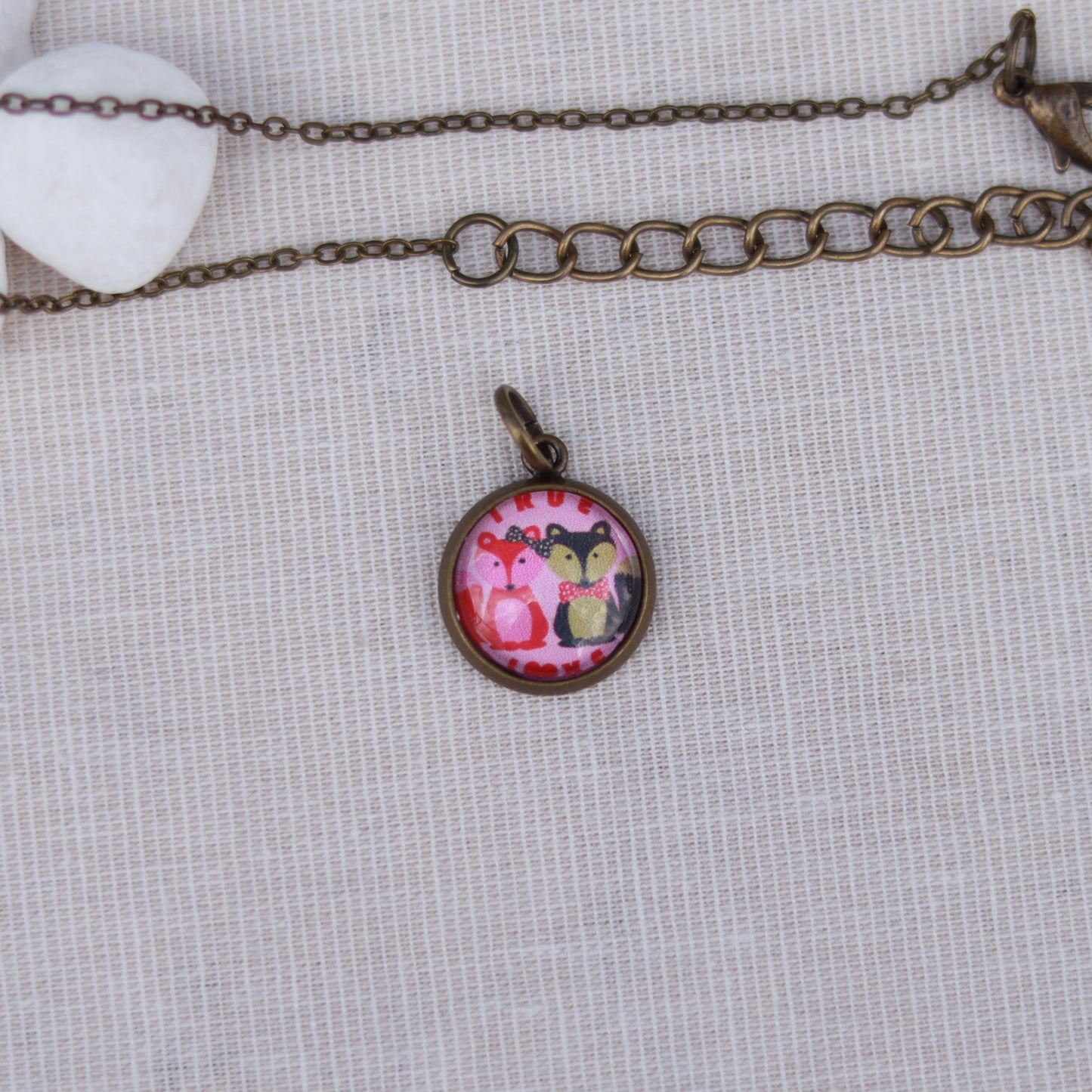 Cabochon Charm | Halskette | bronzefarben