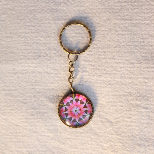 Bunte Schlüsselanhänger Mandala bronzefarbene Anhänger