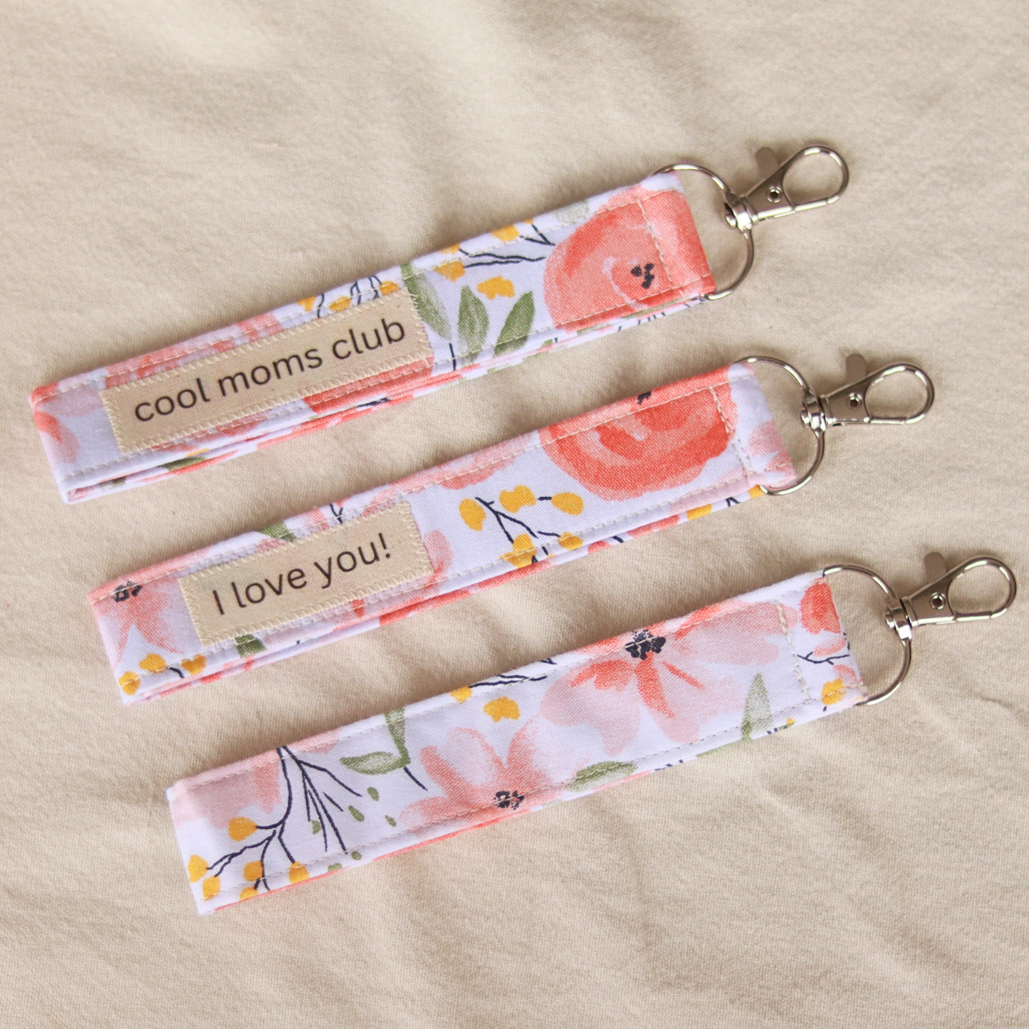 Schlüsselanhänger rosa Blümchen