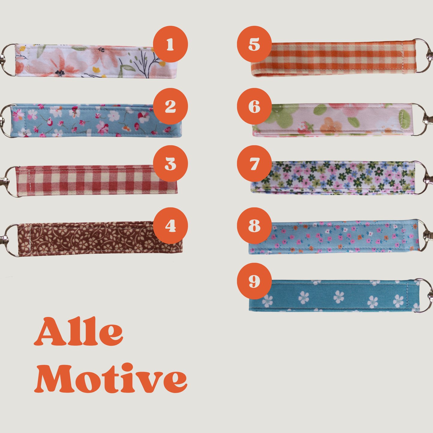 Stoff Schlüsselanhänger Alle Farben