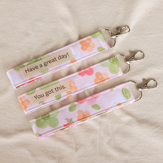 Schlüsselanhänger rosa Blümchen