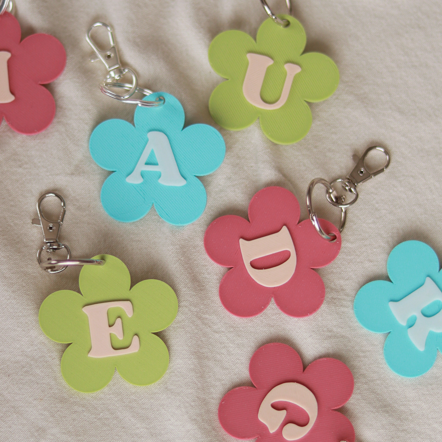 Schlüsselanhänger Buchstabe Flowers