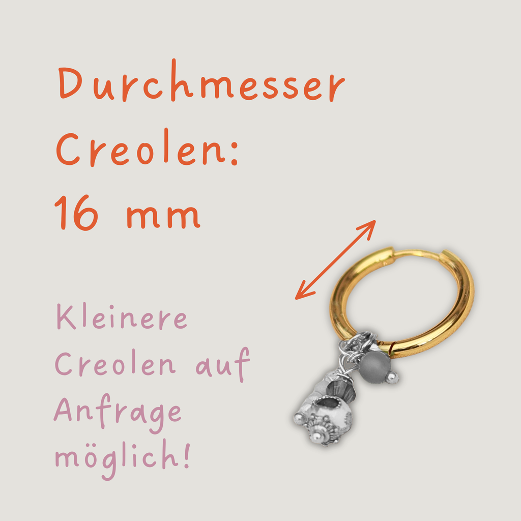 Golden Bloom | Creolen | Perlenmix Anhänger | gold | grün | rot