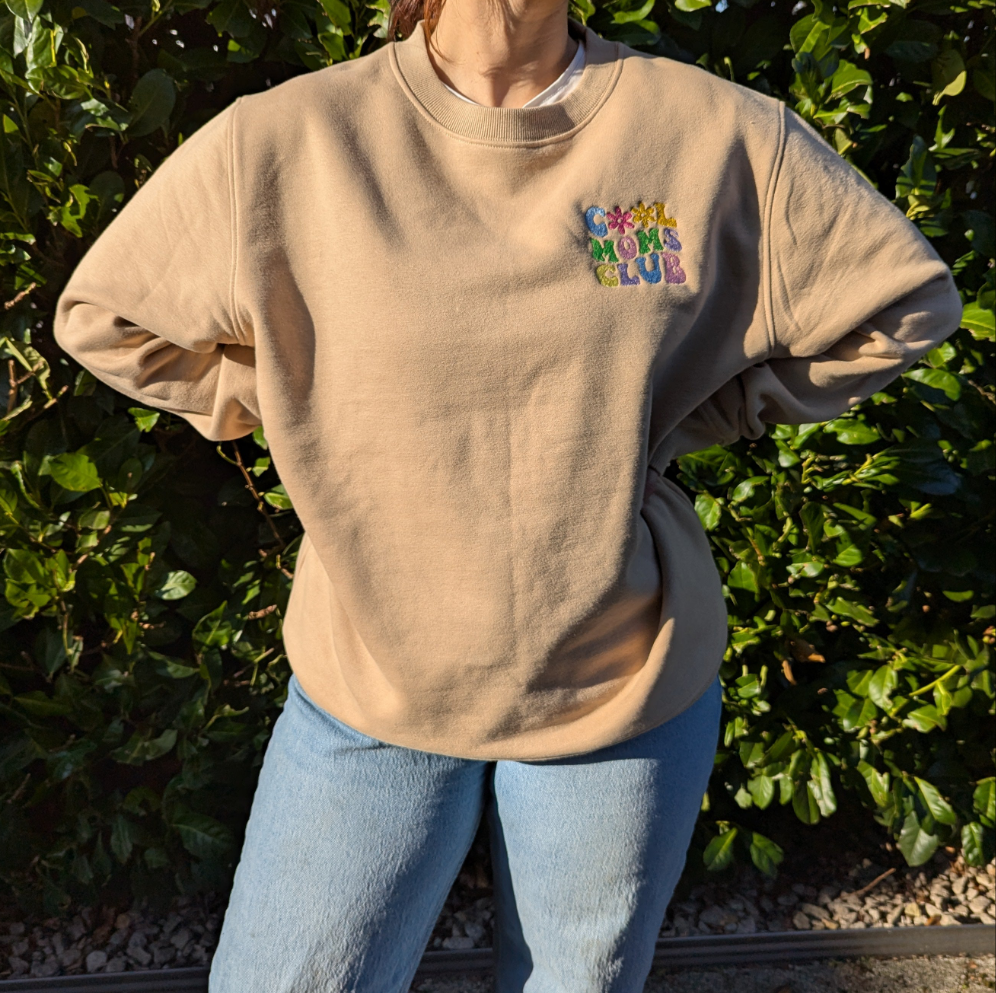Cool Moms Club besticktes sweatshirt