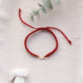 Gänseblümchen | Makramee Stoffarmband | Geschenk Armband | dunkelrot