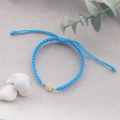 Gänseblümchen | Makramee Stoffarmband | Geschenk Armband | hellblau