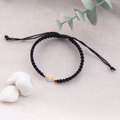 Gänseblümchen | Makramee Stoffarmband | Geschenk Armband | schwarz