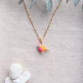 Birds | Halskette mit Emaille Vogel Anhänger | gold bunt
