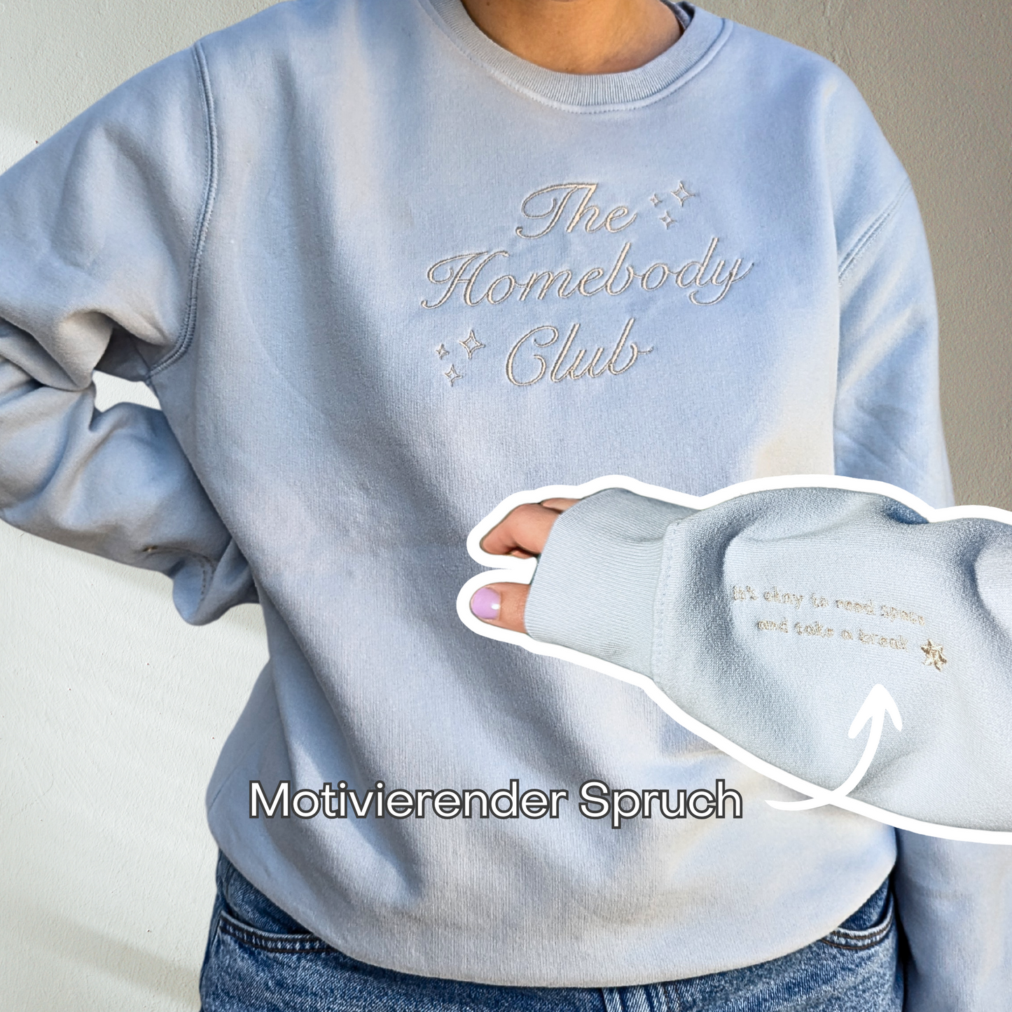 Homebody Club besticktes Sweatshirt blau