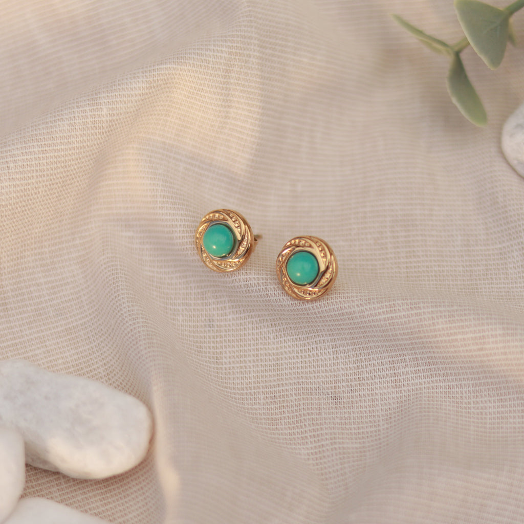 Aqua Lux | Ohrstecker | gold | türkis