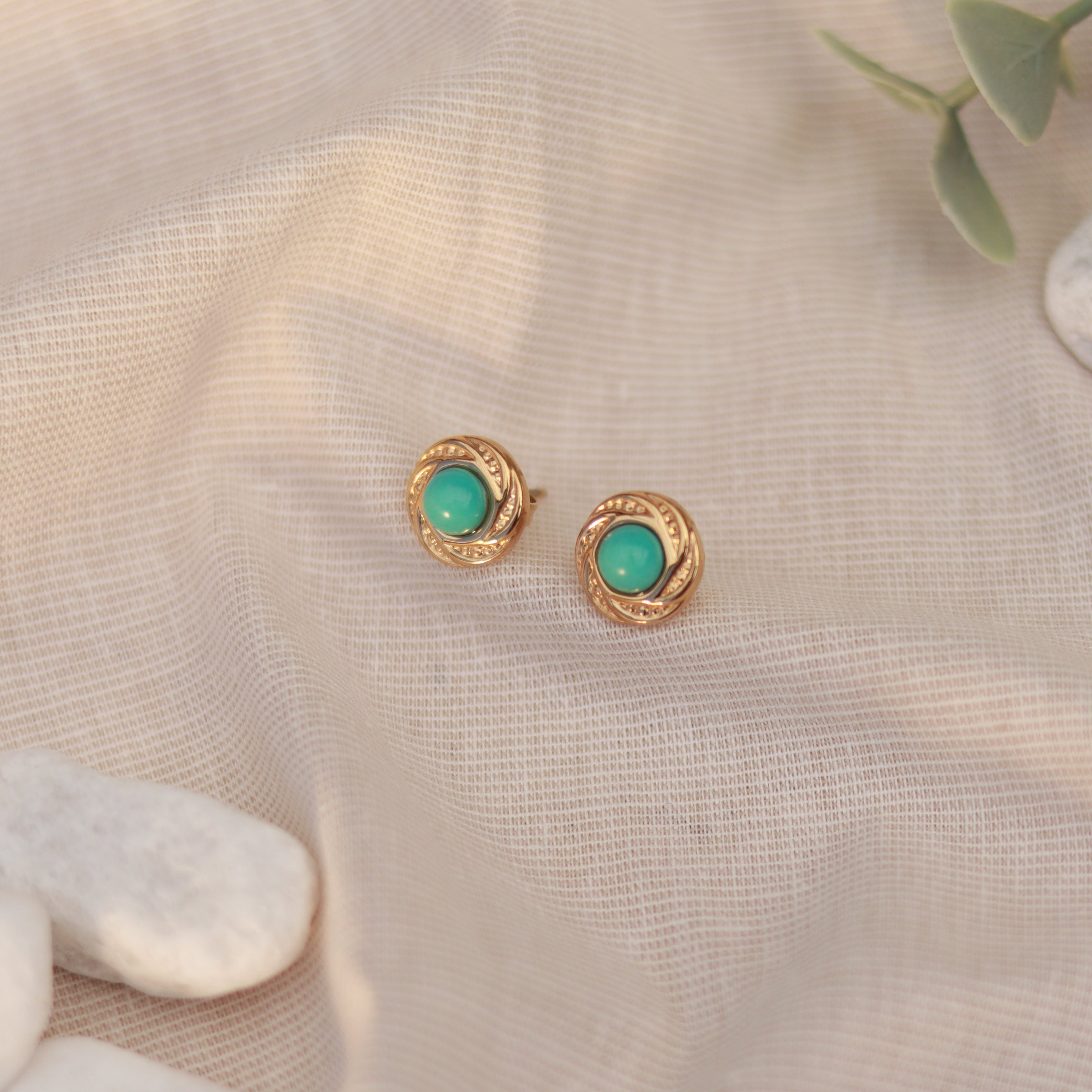 Aqua Lux | Ohrstecker | gold | türkis