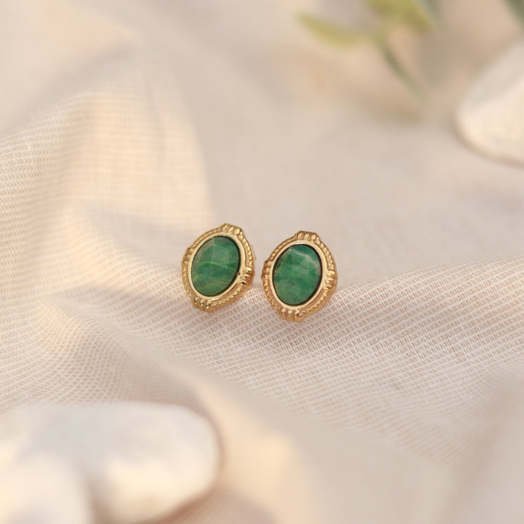 Aurora Verde | Ohrstecker | Aventurin | gold | grün