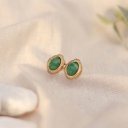 Aurora Verde | Ohrstecker | Aventurin | gold | grün