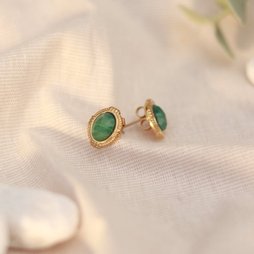 Aurora Verde | Ohrstecker | Aventurin | gold | grün