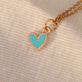 Golden Love | Halskette mit Emaille Herz Anhänger | gold | blau