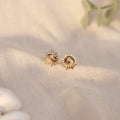 Sunlit Marble | Ohrstecker | Aragonit | gold | creme | marmoriert