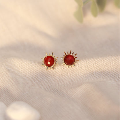 Sunlit Red | Ohrstecker | Jaspis | gold | rot