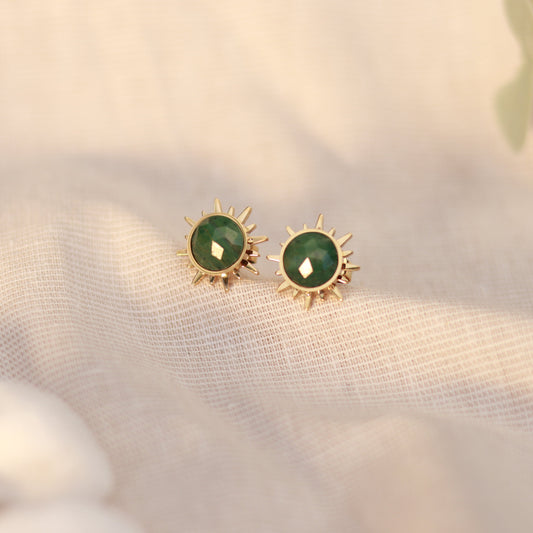 Sunlit Green | Ohrstecker | Aventurin | gold | grün