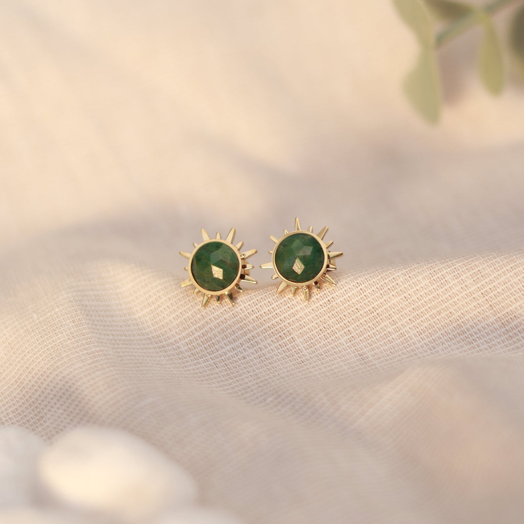 Sunlit Green | Ohrstecker | Aventurin | gold | grün